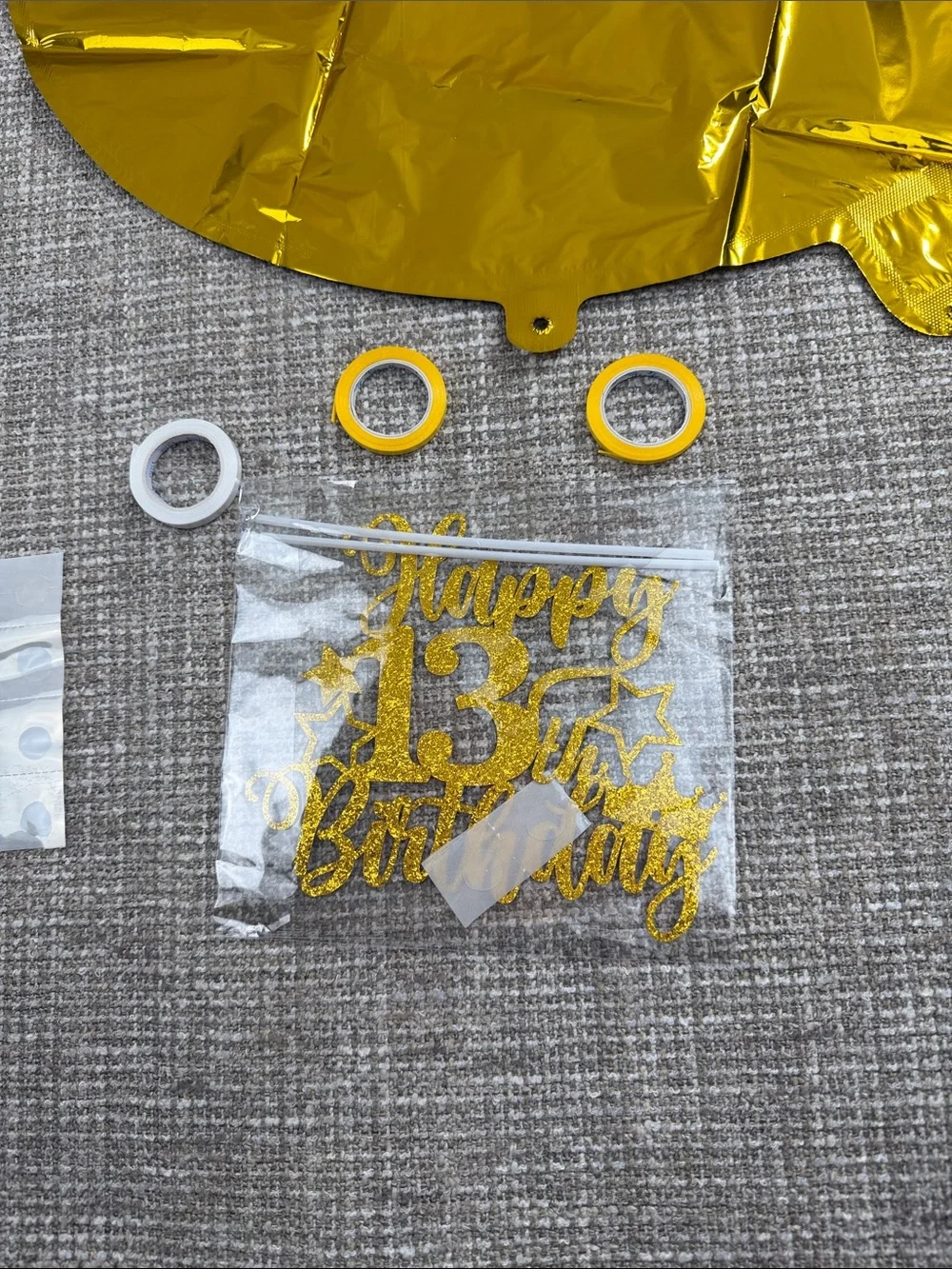 Gold Foil Number 13 Balloon Set